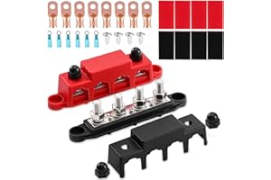 IDONG 250 Amp Sammelschiene Verteilerblock 12V- 48V DC BusBar Box mit Abdeckung,4 x M10 (3/8Zoll) Stromverteilerblöcke für oder Autos, Wohnmobile, Schiffe, Yachten