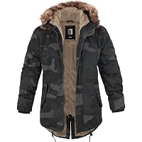 Generisch Herren Warme Winterjacke Parka Lang Wintermantel Mit