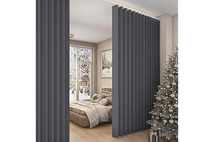 ‎PLODAXE Raumteiler Vorhang Extra Breit H241xB254CM Wasserdicht, Raumtrenner Vorhänge mit Haken, Schrankvorhang Faltbarer Raumteiler für Bad/Schlafzimmer/Wohnzimmer/Büro/Sichtschutz(Dunkelgrau)