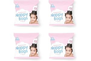 KARAN KING 800 Antibacterial Nappy Bags - Scented Diaper Sacks for Travel, Ensuring Easy-Tie Nappy Disposal on the Go (Kids, Toddlers,Diaper,Baby Products) (4 x 200)