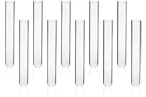 LABBOX KENZIUM – Pack 10 x Tubos de Ensayo | Volumen: 20 ml | de Vidrio Borosilicato | Fondo Redondo | Ideal para Laboratorio, para Todo Tipo de Muestras o para Bebidas y Chupitos
