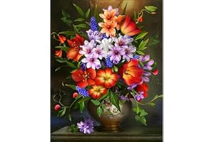 MXJSUA Fleurs Diamond Painting Strass Complet, Broderie Diamant Kit Complet Fleurs Diamond Painting DIY 5D Diamant Painting Fleurs Peinture Diamant 5D Complet Fleurs dans le noir 30x40 CM