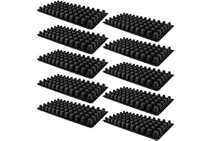 ‎HEMOTON 10 Stück Anzuchtsplatte mit 72 Pflanzlöchern Gewächshaus Samenschalen Anzuchtschalen für Pflanzen, Kunststoff Keimschalen Pflanzschalen für Gewächshausgartenhaus Schwarz