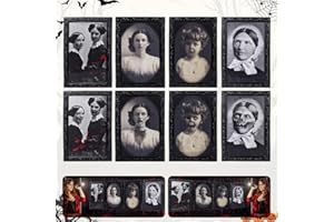 MEISHANG 4 Stück Halloween Bilder,Halloween Deko Bilderrahmen,Horror Bilder Beweglich,3D bilder Horror für Halloween,Gruselige Wandbilder,halloween Wanddeko