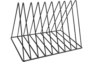 Mikihat Portariviste Scrivania, Fermalibri in Metallo, 9 Slot Rastrelliera Triangolare per Libri, Portariviste Metallo Design, Portadocumenti da Scrivania Verticale, per Ufficio, Scuola, Casa(Nero)