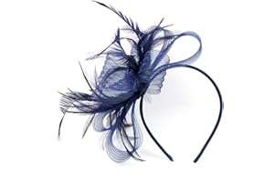 LONTG Women Fascinator Hat Flower Wedding Fascinator Headband Feather Flapper Bridal Headdress Headpieces Pillbox Hat Bowler Mini Top Hat Hair Clips Race Derby Ascot Hat for Evening Party Prom