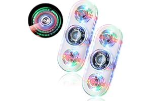 SCIONE 2er Pack LED Fidget Spinner – Leuchtender Hand Spinner für Kinder & Erwachsene | 3 Farbmodi, Sensorisches Stressabbau-Spielzeug mit Glatter Rotation & Langlebigem Design (Weiß)
