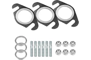 UPTVIN 18 Stück Auspuffdichtung, Auspuff Dichtung, Auspuff Stehbolzen Krümmer Dichtung, Inklusive Unterlegscheiben, Bolzen und M6-Muttern, für Yamaha Zweitakt 50 Hubraum