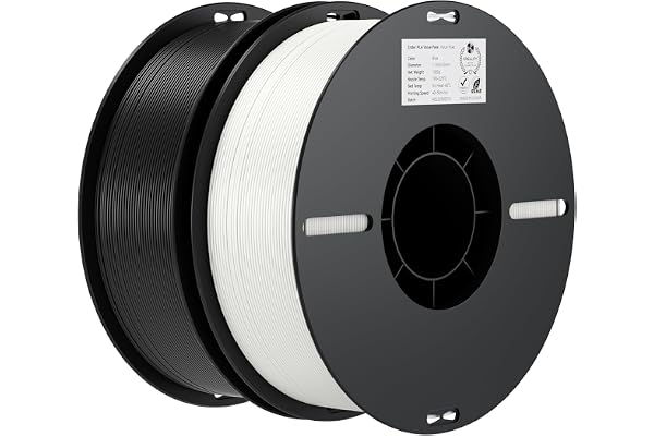 Creality Ender-PLA Filament Value Pack (Blanc+Noir), 2KG Bobine Filament PLA 1.75mm Résistant pour Imprimante 3D, Neatly Wound Impression Fluide, Non Colmatage et Déformation