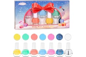 ‎WAKANIYA wakaniya kindernagellack Wasserbasis Peel Off Kinder nagellack Set mit Klarer Farbe, 7 Farben Schnell Trocknend Ungiftig Nagellack set Mädchen Perfekt für Geburtstagsgeschenke Nail Art