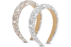 LOPHE 2 st Rhinestone pannband, glittrande smyckade pärlor hårbågar Crystal Glitter hårband Bling hårtillbehör, diamant hårba