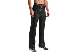 Aislor Herr glitter paljettbyxor hippie karneval kostym retro fest 60-tals 70-tals flares disco byxor glitter metalliska dansbyxor karnevalkostymer klubbkläder
