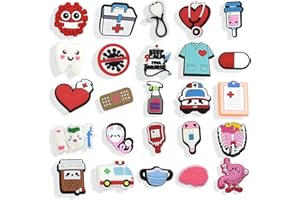 BEIIEB 25 sztuk kreskówka dekoracja ozdoba w stylu medycznym, akcesoria do dekoracji butów, końcówki do butów PVC, unisex, 2-3 cm