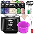 Bestidy Waxing Kit for Women and Men Home Wax Warmer with 5 Pack Hard Wax Beans Hot Wax Hair Removal for Brazilian Body Underarm Bikini Chest Legs Face Eyebrow (Black)
