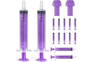 GUOSIYAO Fütterungsspritze Kunststoff Spritzen Set 22Stk Einwegspritzen 10ml Plastikspritze Mit Verschlusskappe Futterspritze Einzeln Verpackt Für Kätzchen Welpe Klein Haustiere Fütterungswerkzeug