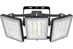 ‎STASUN STASUN 150W LED-Flutlicht, IP66 Wasserdicht, 15000LM, LED-Außenbeleuchtung, Entspricht 900W Halogenglühlampe, 6000K Tageslichtweiß, Einstellbares Flutlicht für Scheunen, Höfe und Garagen, Schwarz