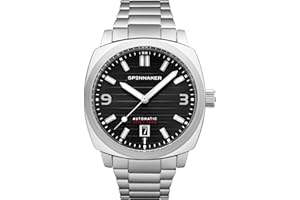 Spinnaker Męski 42 mm Hull automatyczny zegarek Riviera z 3 rękami z solidną bransoletką ze stali nierdzewnej SP-5073