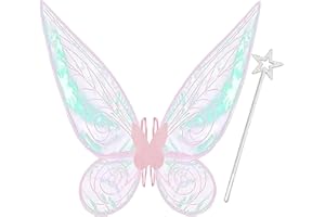 Takmor Ali da Fata, Ali Fata Donna Bambina Ali da Fata Adulto Donna per Carnevale Compleanno Halloween Natale Gioco di Ruolo Festa a Tema Comic con