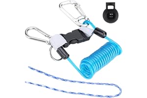 Frdhee Cordón de Resorte de Buceo Cámara, Cordón en Espiral Eslinga de Seguridad con Resorte y Desenganche Rápido para Luces Cámaras Subacuáticas, Accesorios de Buceo(azul)