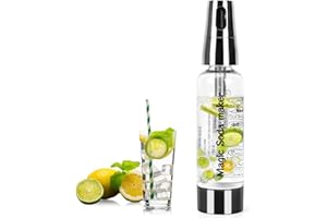 QUDUBUY 1L Portable Soda Syphon Bottle, One-Twist Home Soda Maker for DIY Carbonated, Quick 5-Second Carbonation, Dual-Lid Siphon Bottle Kit for Easy Storage, Refreshing Fizzy Drinks at Home