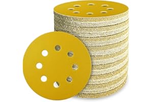 GEOGIEEW 100 Piezas Discos para lijas 125mm, 8 Agujeros Papel de Lija, P800 granos, para Lijadora Excéntrica y Lijadora Orbital