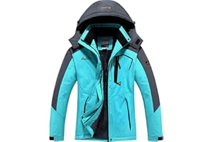 BenBoy Donna Giacca da Sci Impermeabile Giacca invernale Antivento Cappotto con Pile Caldo con Cappuccio Escursionismo Montagna Cappotto da Snowboard