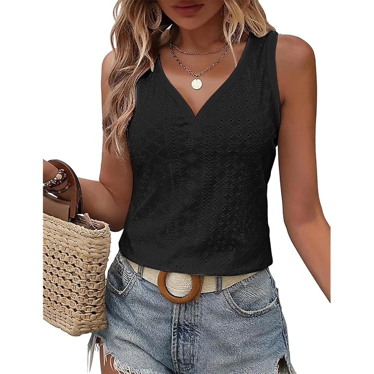 DUOEASE Débardeur Femme Chic Spaghetti Col Rond - Top Été 2025 Plissé Élégant, Bretelles Réglables