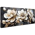 Set Di 3 Quadri Su Tela Con Fiori Moderni Stile Boho - Dimensioni 40x60 Cm Ciascuno, Colore Beige/naturale