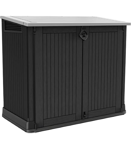 Mülltonnenbox Für Große Tonne Bis 240 Liter – Maße 77x77x123 Cm, Stahlgestell Mit Polyrattan-Geflecht, Braun