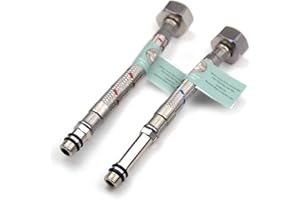 Xcel Home™ 2 x 10mm (M10) x 1/2" BSP (150mm Long) Flexible Tap Connector Pipes | Monobloc Tap Connectors Kitchen Sink/Bathroom Basin Flexi Pipe Tails