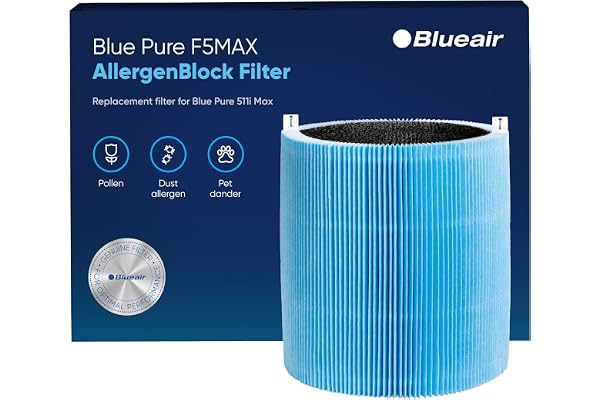 F5MAX Allergen Block Äkta Replacement, Blueair filter allergen, husdjur mjäll, pollen, pulver, Blue Pure 511i Max Allergen Block filter