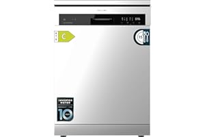 Cecotec Geschirrspüler, 60 cm, freistehend, Bolero 6500 Edelstahl, C, 15 Besteck, 3. Ablage, 6 Programme mit Dual Zone Wash, Dry+, Auto Open, Halblast, Startverzögerung, Inverter-Plus-Motor