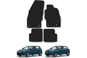 CAR MAT CO Vauxhall Corsa D/E (2006-2019) Car Mats Accessories Tailored Fit Carpet Floor Mats Non Slip Black Trim Full Coverage Compatible Accessory Front Rear Set Anti Slip Granulated Backing Clips