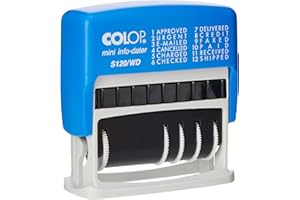 Colop S120/WD Dial-A-Phrase-Dater Stamp Self-Inking 12 Phrases Imprint 43x4mm Red/Blue Ref 14531000