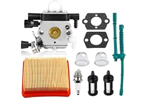 Huswell MM55 Carburetor for Stihl MM55C Zama C1Q-S202A Tiller String Trimmer Parts 4601-120-0600 Carb with Air Filter Tune Up Kit