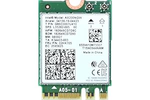 Podazz AX200 NGW WiFi Card, Dual Band 2.4GHz 574Mbps/5GHz 2.4Gbps WiFi 6 Network Card, Bluetooth5.0 Wireless Network Adapter for Windows 10 64Bit/Google Chrome OS/Linux, M.2/NGFF