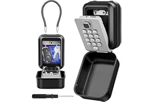 WACCET Boite a Clef avec Manipuler, Boite a Clefs Securisee Exterieur Étanche et Anti-Rouille avec Combinaison Code 12 Chiffres Réinitialisable Boite à Cles Securisé pour Maison Garage Bureau