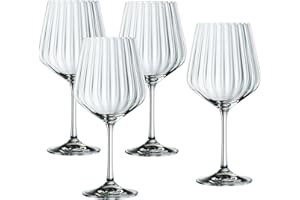 Spiegelau & Nachtmann, Set da 9 pezzi, Gin & Tonic, 4 bicchieri Gin Tonic (637 ml), 4 cannucce in vetro, 1 spazzola per la pulizia, Tastes Good, 103143