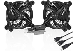 upHere Ventola USB 120mm Ventola Raffreddamento pc Ventilatore USB Silenzioso con controllo a 3 velocità, Compatibile per PC/Xbox/Playstation/TV Box, eccetera.,U1204-IT