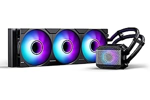 Phanteks Glacier One 360M25 Black RGB AIO CPU Water Cooler - 360mm Radiator, High-Performance Cooling, Infinity Mirror RGB Pump Cap, VRM Cooling Fan, Intel & AMD Socket Compatibility