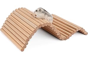 Niteangel Scala da arrampicata per criceti, ponte sospeso in legno per porcellini d'India, ratti, ricci, gerbilli, topolini, alianti e altri piccoli animali (media)