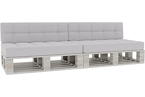 GUTEKISSEN Coussin pour Palette Coussin d'assise Dossier piqué PFG 2xSet (Coussin d'assise 120x80 +Dossier 120x40), Platine