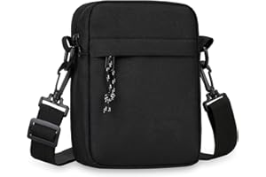 ANPTER Bandoleras Hombre Bolso Hombre Pequeño Mariconeras Crossbody Unisex Shoulder Bag con Banda Reflectante de Seguridad para Deportes,Trabajo, Casual,Viajes (Negro Bolsos de hombro para hombre)