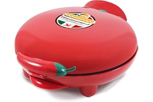 MAXI-MATIC Elite Gourmet EQD-413Elite Gourmet EQD-413 Elektrischer mexikanischer Taco Tuesday Quesadilla Maker, Easy-Slice 6-Wedge, gegrillter Käse, 20,3 cm, Rot