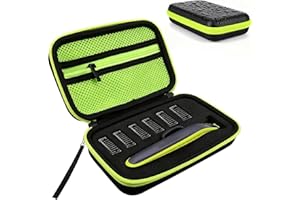 Jomdjmskes Funda Rígida de Viaje con Esponja, Caja Cubrir Rígida Estuche, Portátil Impermeable Viaje Case Funda, EVA Caja Cubrir Rígida Afeitadora Eléctrica, Compatible con Philips OneBlade, Negro