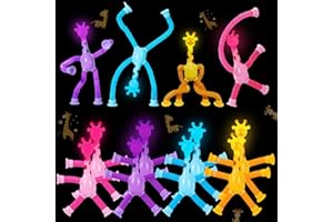 Shinybox Kindergeburtstag Mitgebsel Gastgeschenke, 12 Stück LED Giraffe Saugnapf Spielzeug Kinder, Teleskop Saugnapf Giraffe Spielzeug, Party Geburtstag Weihnachten für Mädchen & Jungen