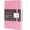 Ottergami Dotted Notebook A5 Hardback - The Pro Bullet Dot Journal - 144 Pages, Thick 150gsm Paper Note Book - Luxury Vegan Leather Journals for Women & Men - Work & University Essentials (Pink)