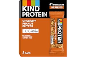KIND Protein Bars, Gluten Free Snack Bars, Crunchy Peanut Butter, High Fibre, Healthy Snack, Source of Protein, No Artificial Colours, Flavours or Preservatives, Multipack 3 x 42g