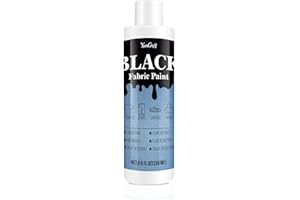 YumCraft Textilfarbe Schwarz, 250ml Stofffarben Waschfest Permanente, Fabric Paint Hochpigmentierte Lichtecht, FäRbemittel Kleidung für T-Shirts, Jeans, Schuhen, Leder Und Stein, Waschmaschinenfest