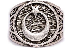 Gök-Türk Ring für Herren 'Halbmond mit Stern' Ay Yildiz - verstellbare Größe